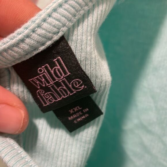 Nwot Wild Fable woman’s aqua green open back crop tee shirt - Picture 9 of 11